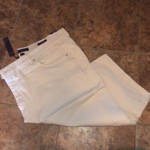 Khaki embellished capris 24W NWT